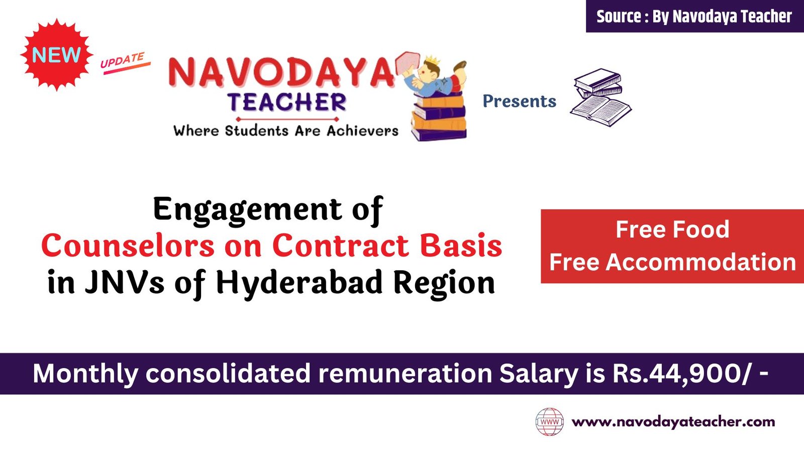 Engagement of Counselors on Contract Basis in JNVs of Hyderabad Region for Academic Year 2024-25