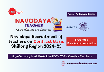 Navodaya Jobs of teachers on Contract Basis Shillong Region 2024-25