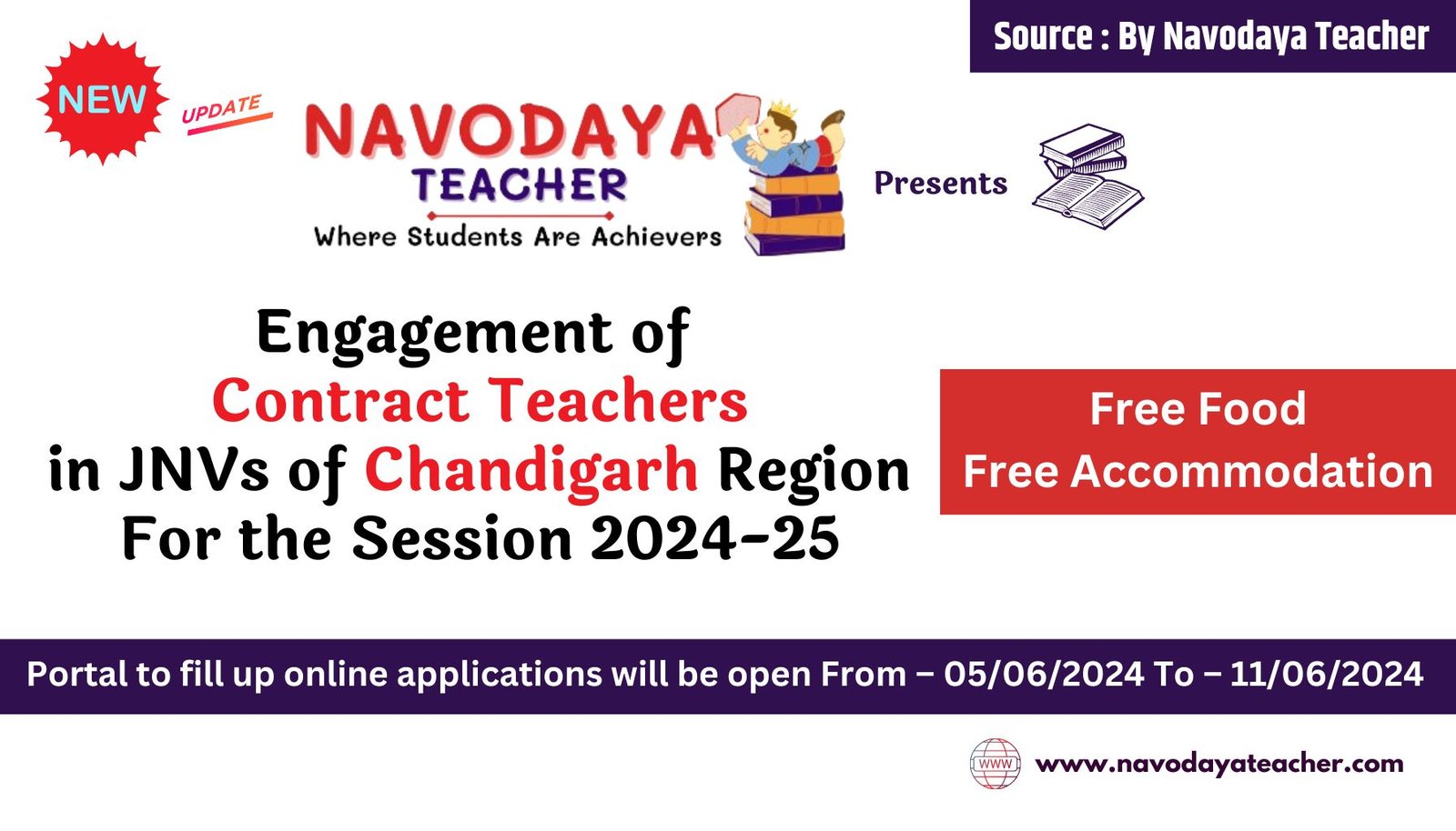 NVS Chandigarh Region Contractual Recruitment 2024-25