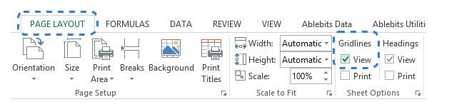 gridlines 2 - ms excel