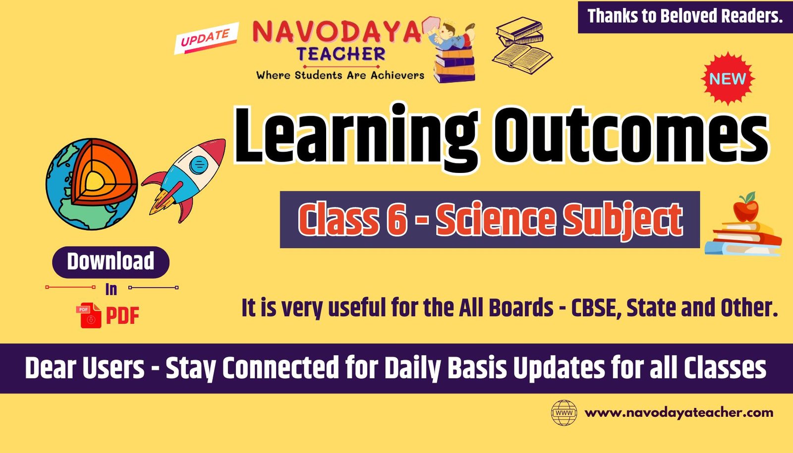 Learning Outcomes for Class 6 Science Subject in PDF