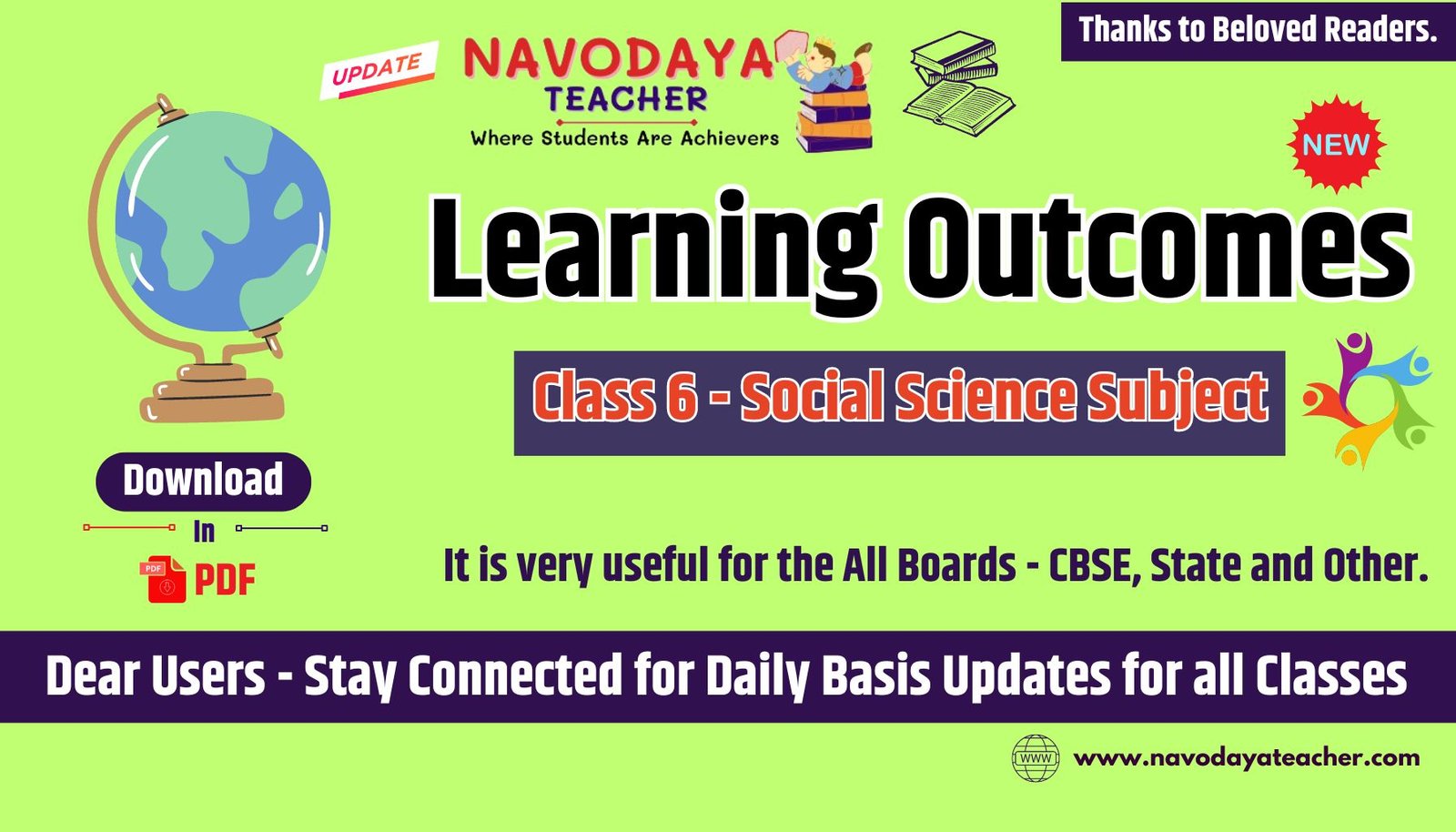 Learning Outcomes for Class 6 Social Science Subject in PDF