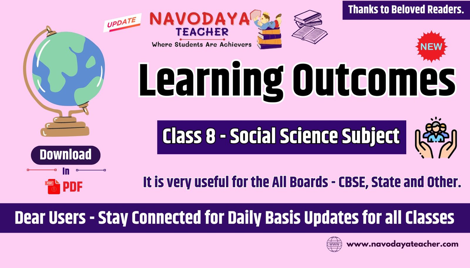 Learning Outcomes for Class 8 Social Science Subject in PDF