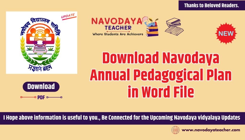 Download Navodaya Annual Pedagogical Plan in Word File 2024-25