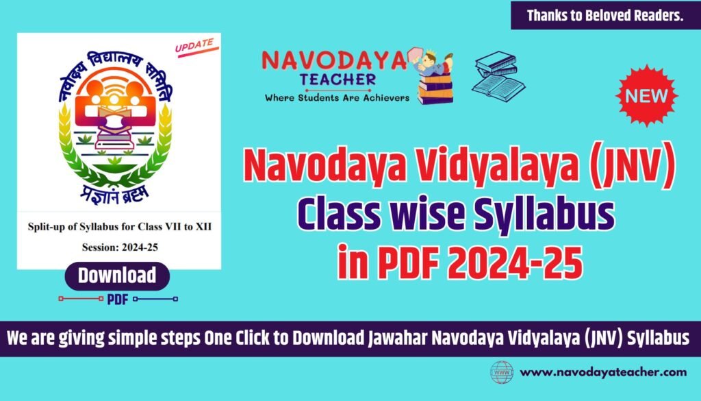 Navodaya Vidyalaya (JNV) Class wise Syllabus in PDF 2024-25