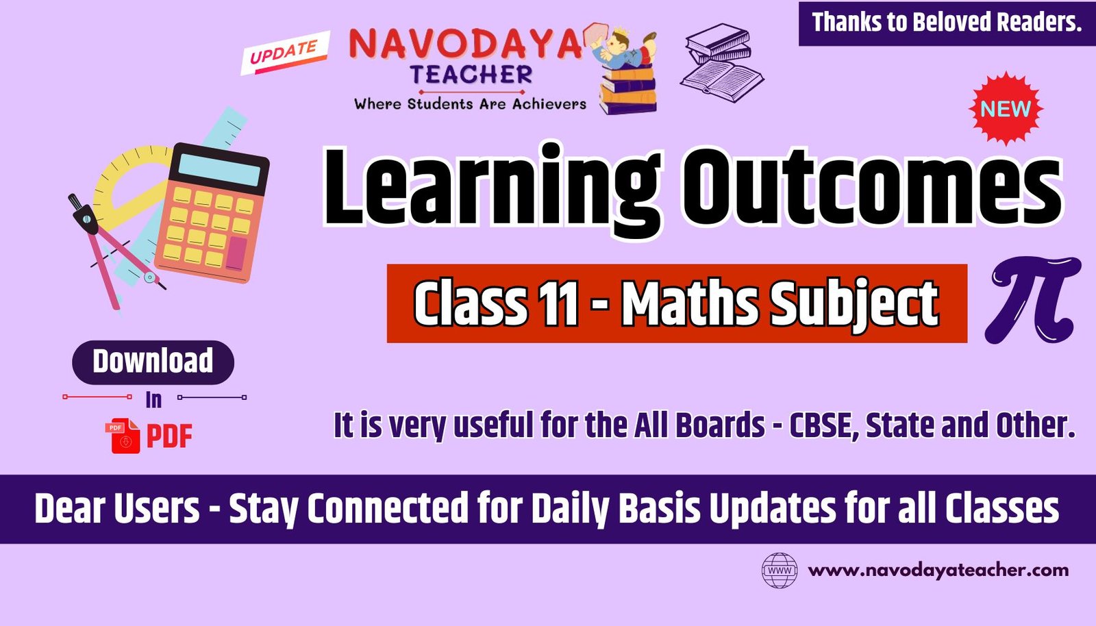 11 In Math Learning Outcomes for Class 11 Mathematics Subject in PDF