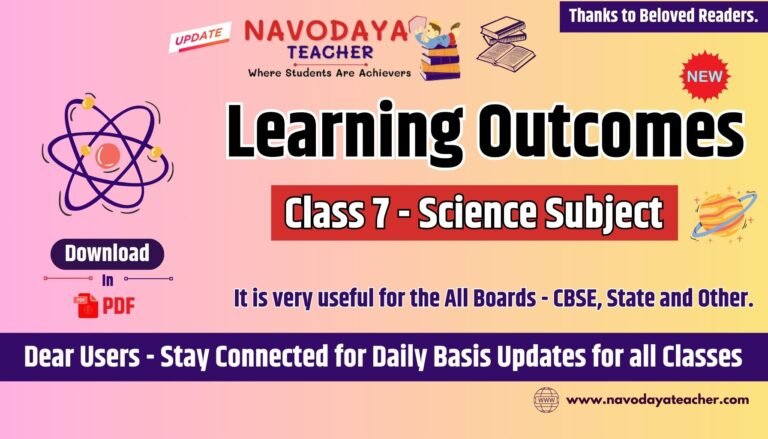 Learning Outcomes for Class 7 Science Subject in PDF