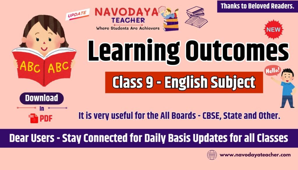 Learning Outcomes for Class 9 English Subject in PDF