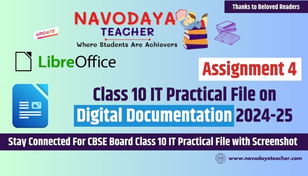 Class 10 IT Practical File on Digital Documentation 2024-25 (Assignment 4)