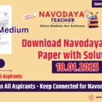 Navodaya Class 6 English Medium Paper with Solution – 18.01.2025