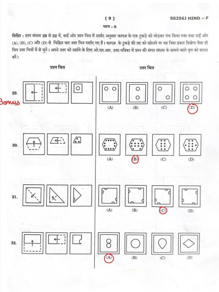 Navodaya Class 6 Hindi Paper with Solution on 18.01.2025 Page 9