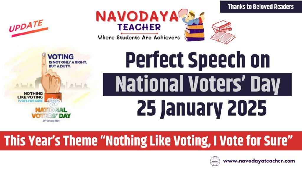 Speech on National Voters Day - 25 January 2025