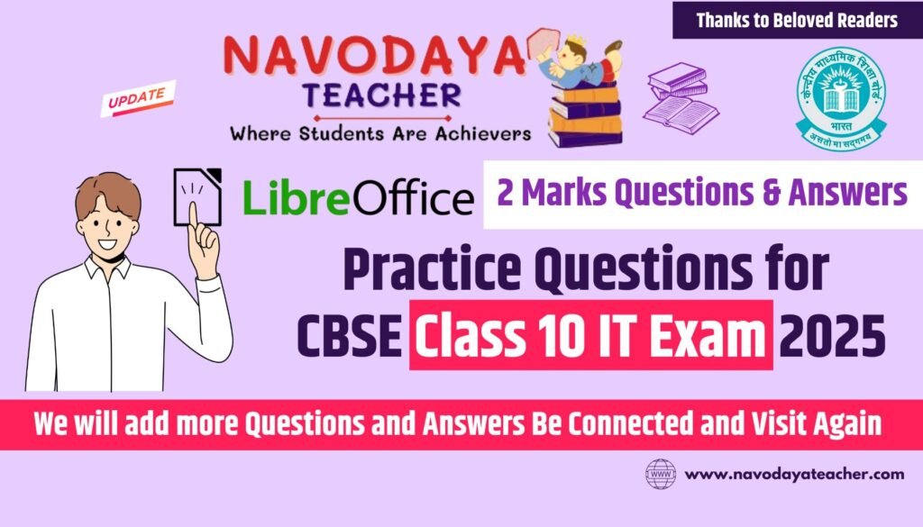 2 Marks Practice Questions for CBSE Class 10 IT Exam 2025