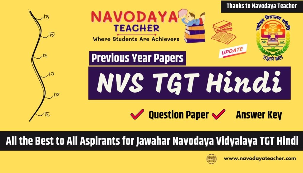 Download NVS TGT Hindi Previous Year Papers in PDF