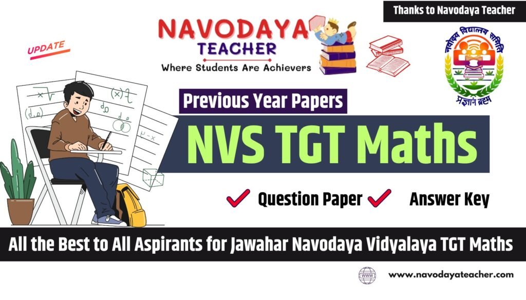 NVS TGT Maths Previous Year Papers with Answers key in PDF