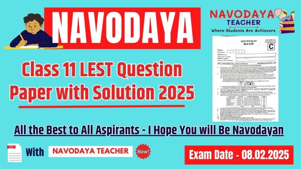 Navodaya Class 11 Paper with Solution - 08 February 2025