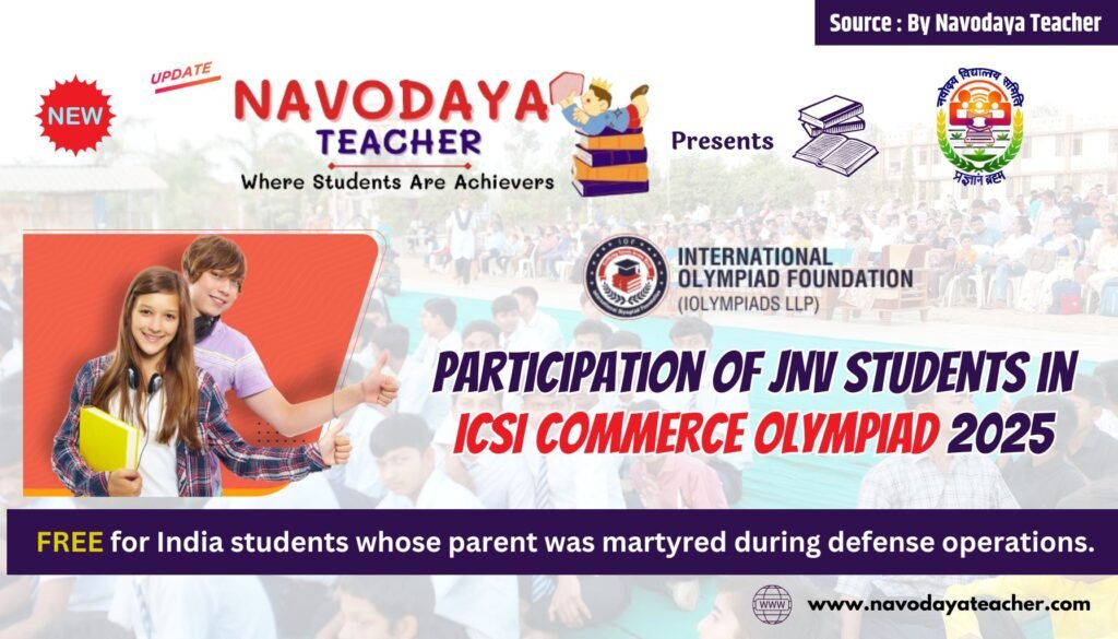 Participation of JNV students in ICSI Commerce Olympiad 2025