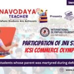 Participation of JNV students in ICSI Commerce Olympiad 2025