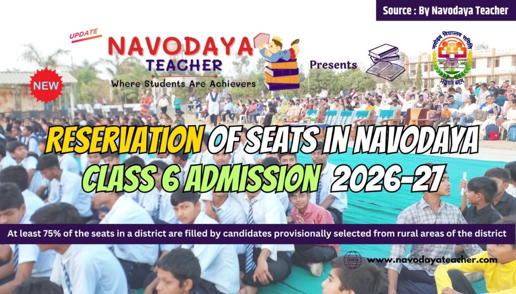 Reservation of Seats in Navodaya Class 6 Admission 2026-27