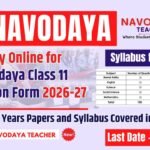 Apply Online for Navodaya Class 11 Admission Form 2026-27