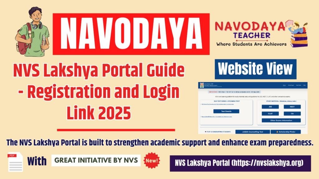 NVS Lakshya Portal Guide - Registration and Login Link 2025