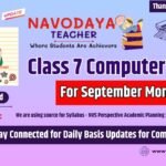 Navodaya Class 7 Computer Notes – September Month
