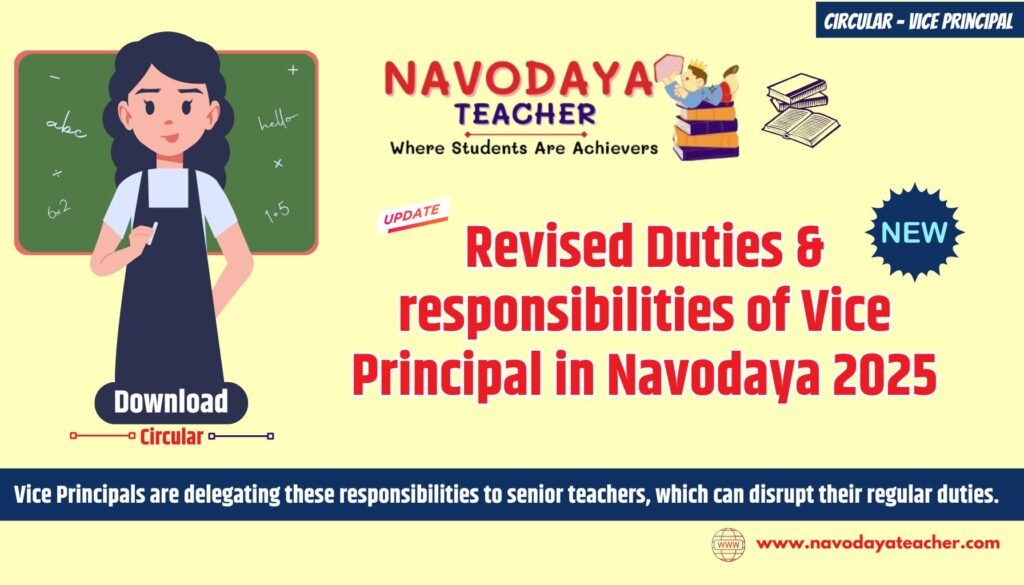 Revised Duties & responsibilities of Vice Principal in Navodaya 2025