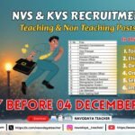 Online Form Starts NVS & KVS Recruitment 2025-26