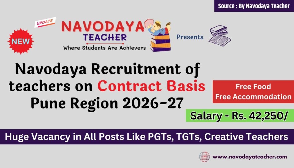 Navodaya Teachers Contract Recruitment Pune Region 2026-27