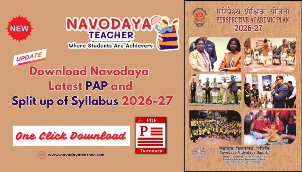 Download Navodaya Latest PAP and Split up Syllabus 2026-27