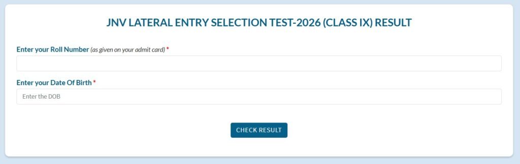 Steps to Download Navodaya Class 9 LEST Result 2026 Online