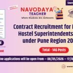 Contract Recruitment for Navodaya Hostel Superintendents in JNVs under Pune Region 2026-27