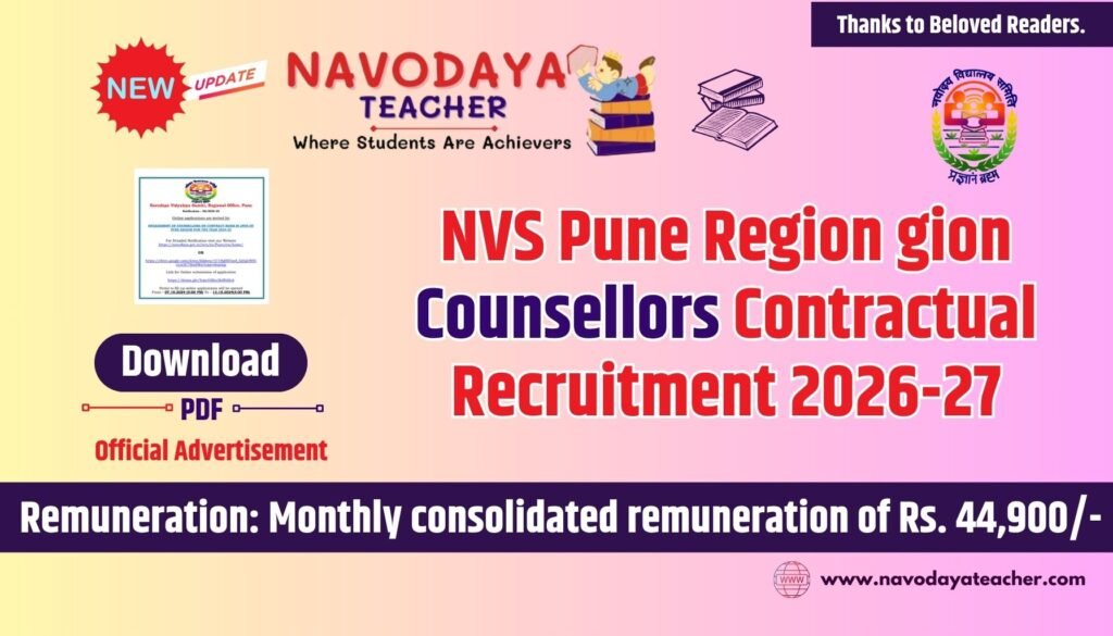 NVS Pune Region Counselor Contractual Recruitment 2026-27