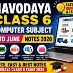 Navodaya Class 6 Computer Subject April to June Notes 2026