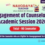 Reengagement of Counselor List for Academic Session 2026-27