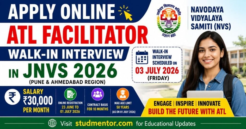 ATL Facilitator Walk-in Interview in JNVs 2026 Apply Online