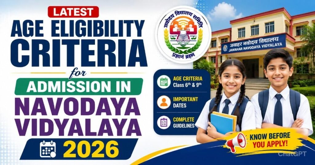 Latest Age Eligibility Criteria for Admission in Navodaya Vidyalaya 2026