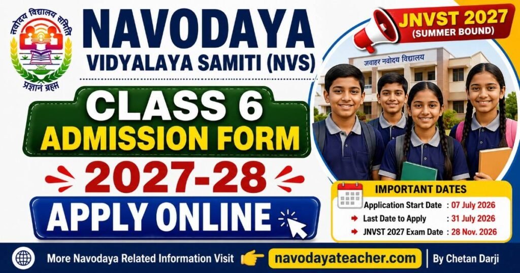 Navodaya Class 6 Admission Form 2027-28 – Apply Online