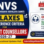 NVS Relaxes Work Experience Criteria for Contract Counsellors 2026–27