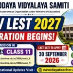 JNV LEST 2027 Registration for Class 9 & 11 Begins, Apply by 30 September